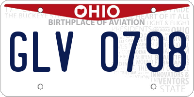 OH license plate GLV0798