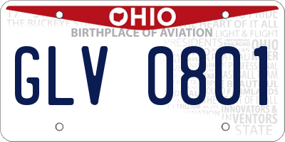 OH license plate GLV0801