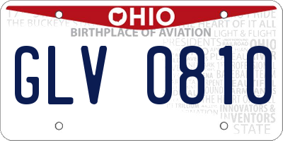 OH license plate GLV0810