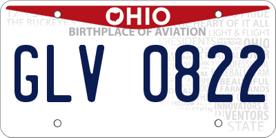 OH license plate GLV0822