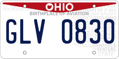 OH license plate GLV0830