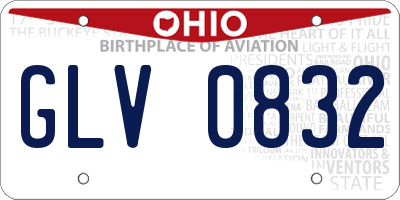 OH license plate GLV0832