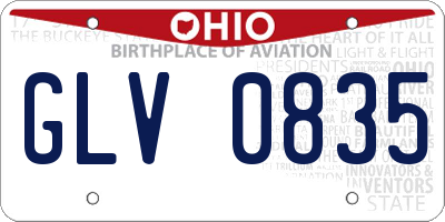 OH license plate GLV0835