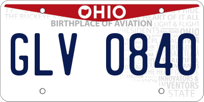 OH license plate GLV0840