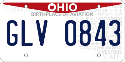 OH license plate GLV0843