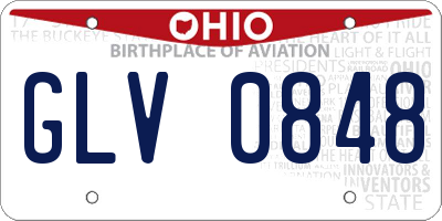 OH license plate GLV0848