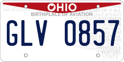 OH license plate GLV0857