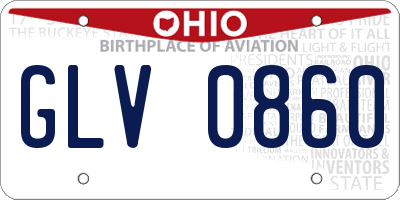 OH license plate GLV0860