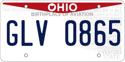 OH license plate GLV0865