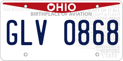 OH license plate GLV0868