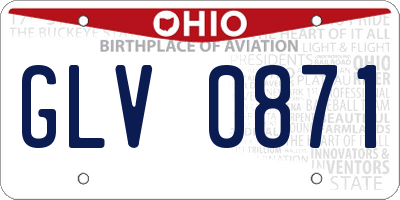 OH license plate GLV0871