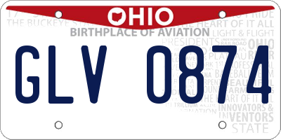 OH license plate GLV0874