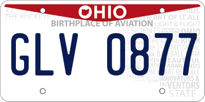 OH license plate GLV0877