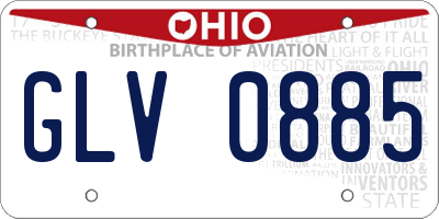 OH license plate GLV0885