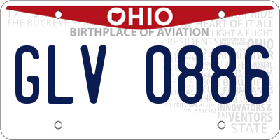 OH license plate GLV0886