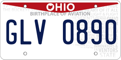 OH license plate GLV0890