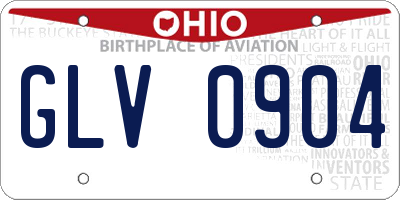 OH license plate GLV0904