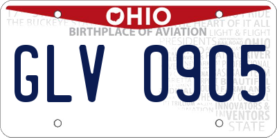 OH license plate GLV0905