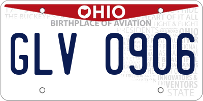 OH license plate GLV0906