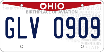 OH license plate GLV0909