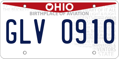 OH license plate GLV0910