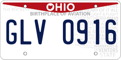 OH license plate GLV0916