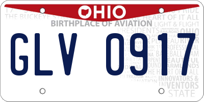 OH license plate GLV0917