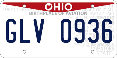 OH license plate GLV0936