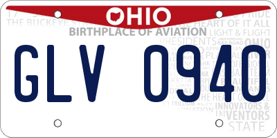 OH license plate GLV0940