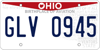 OH license plate GLV0945