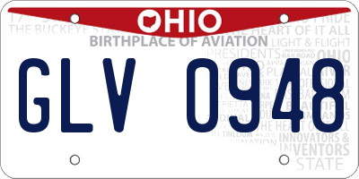 OH license plate GLV0948