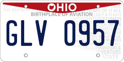 OH license plate GLV0957