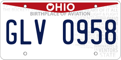 OH license plate GLV0958