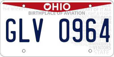 OH license plate GLV0964