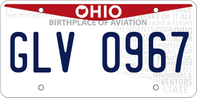 OH license plate GLV0967
