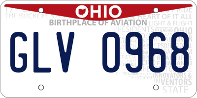 OH license plate GLV0968