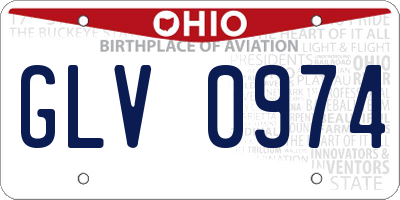 OH license plate GLV0974