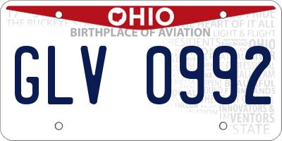 OH license plate GLV0992