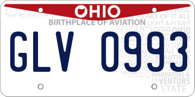 OH license plate GLV0993