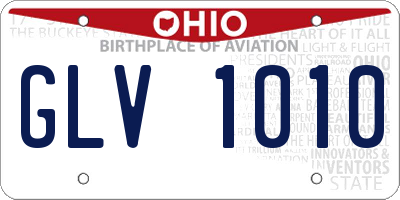 OH license plate GLV1010