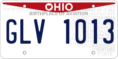 OH license plate GLV1013