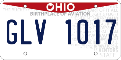 OH license plate GLV1017