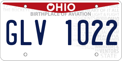 OH license plate GLV1022