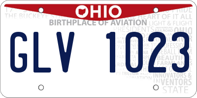 OH license plate GLV1023