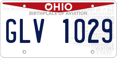 OH license plate GLV1029