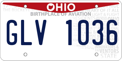 OH license plate GLV1036