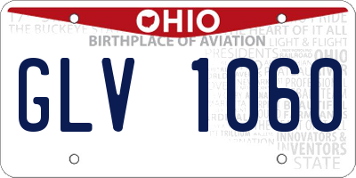 OH license plate GLV1060