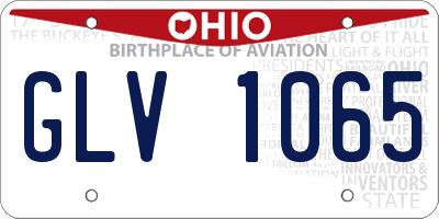 OH license plate GLV1065