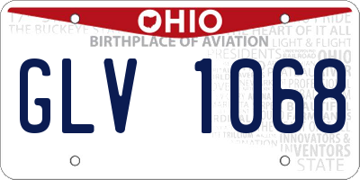 OH license plate GLV1068