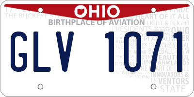 OH license plate GLV1071
